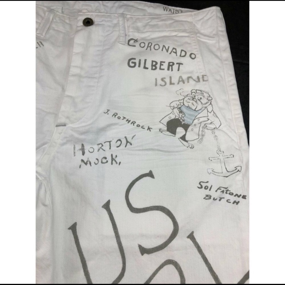 Ralph Lauren GI Chinos White War Print 34 x 32